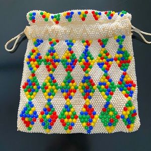 Vintage 1970s Candy Bead Bag